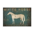 thumbnail image 1 of Ryan Fowler 'White Horse With Words Blue' Canvas Art, 1 of 4