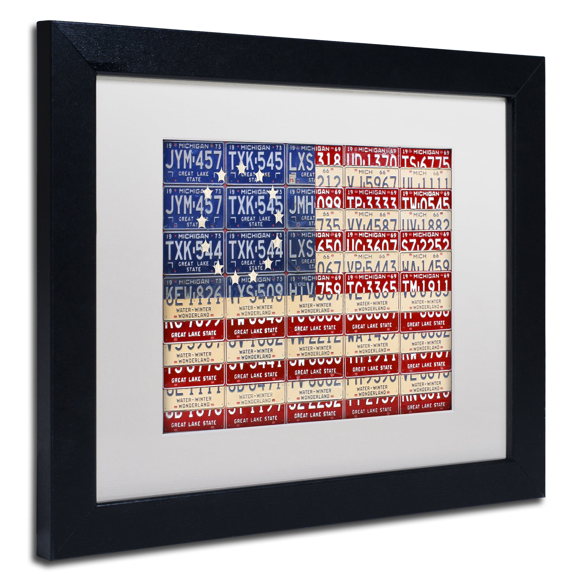 Trademark Fine Art 'Betsy Ross Flag' Canvas Art by Design Turnpike, White Matte, Black Frame