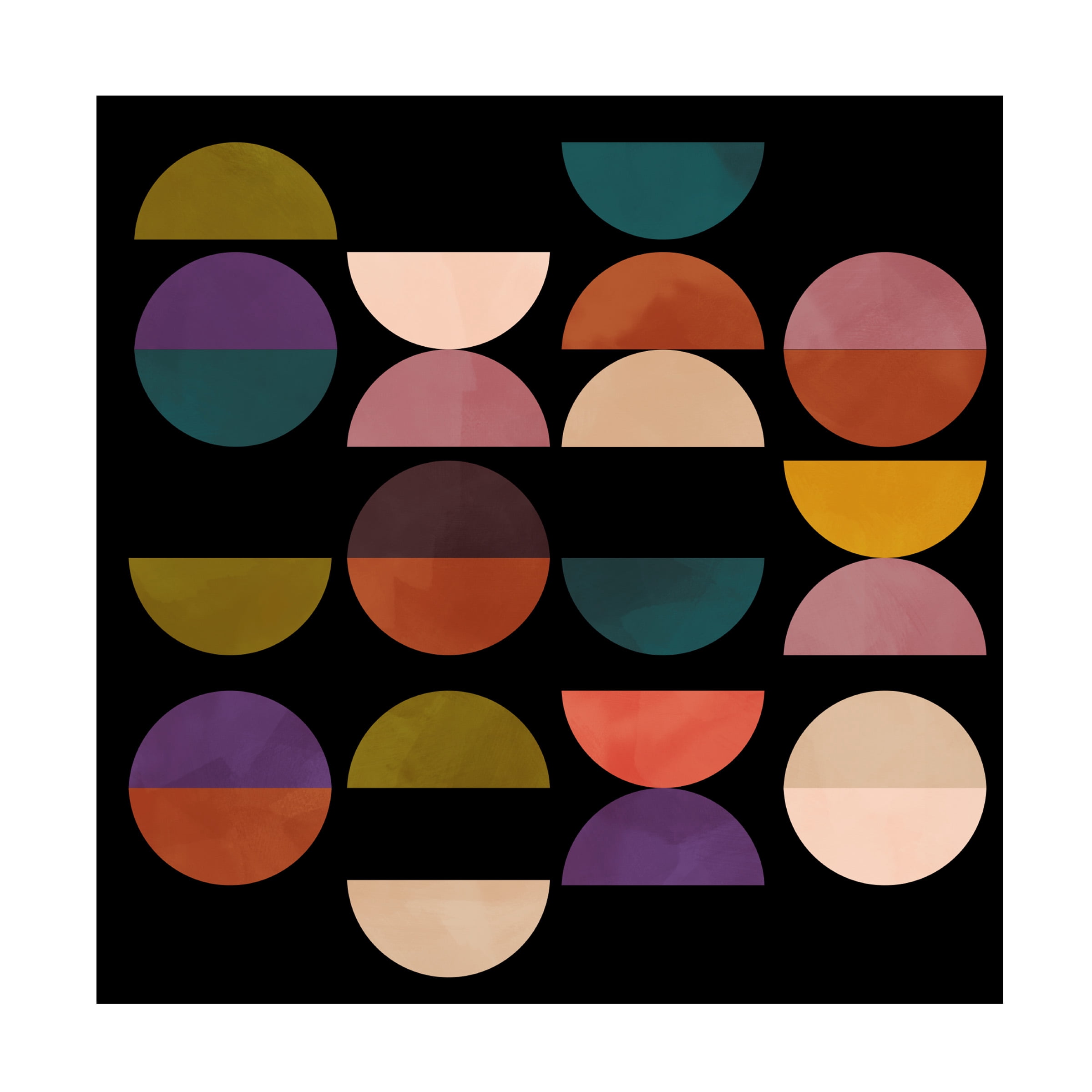 Ana Rut Bre 'Mid Circles Terracotta Blck1' Canvas Art