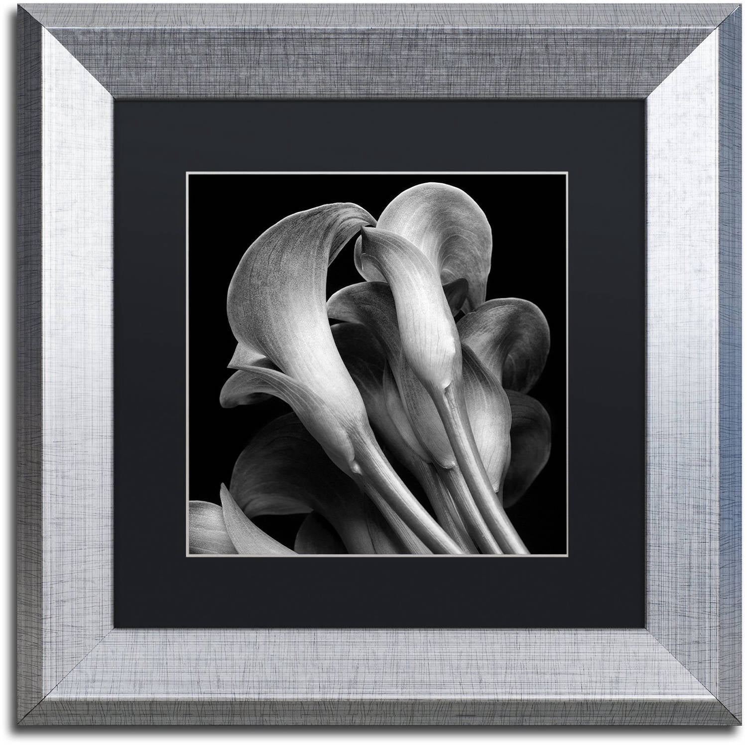 Michael Harrison 'Lillies' Black Matted Framed Art