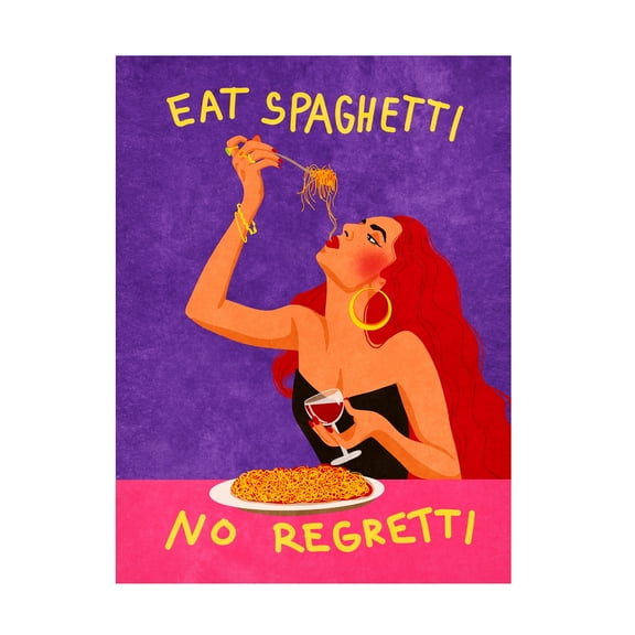 Trademark Fine Art Raissa Oltmanns  Eat spaghetti no regretti Canvas Wall Art - 18x24