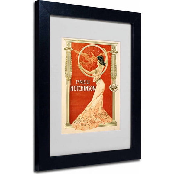 Matted art under acrylic in a black frame