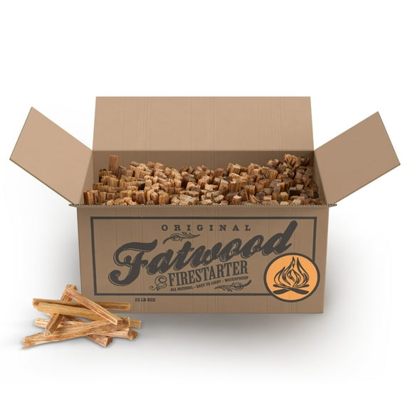 Pure Garden 25lb Box of Fatwood Pine Wood Fire Sticks for Starting Fires