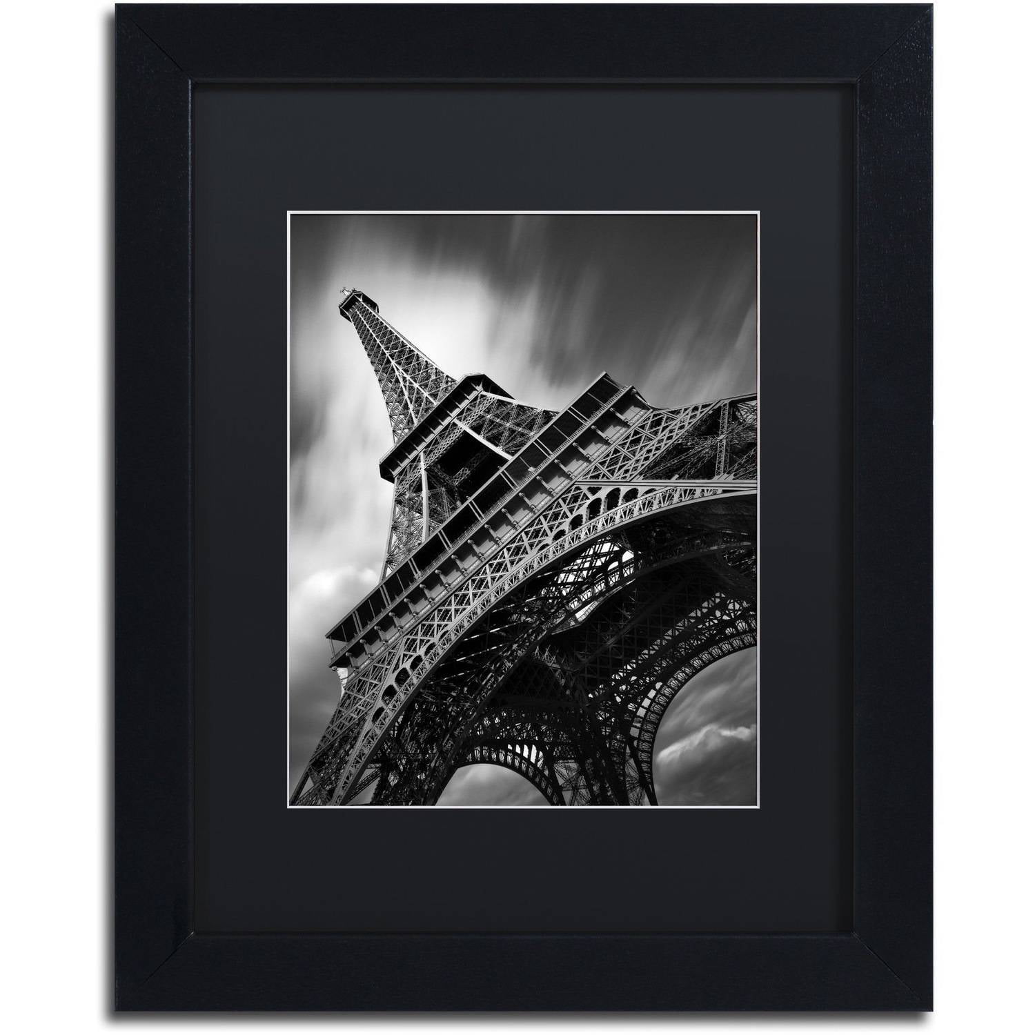 Moises Levy 'Eiffel Tower Study II' Black Matted Framed Art