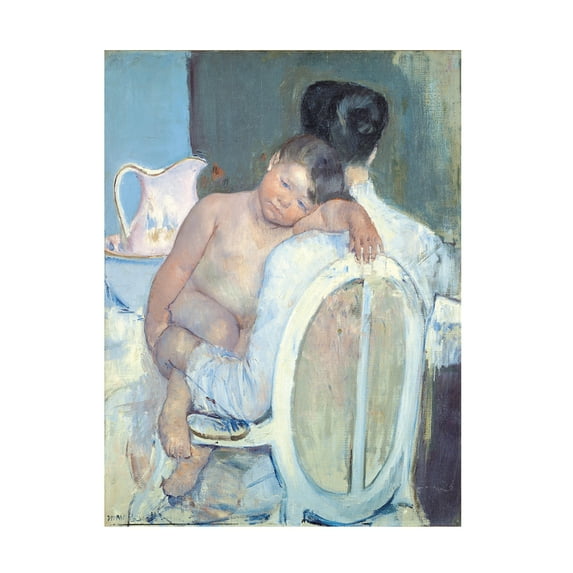 Trademark Fine Art Cassatt Woman Sitting With A Child In Her Arms Canvas Wall Art - 18x24