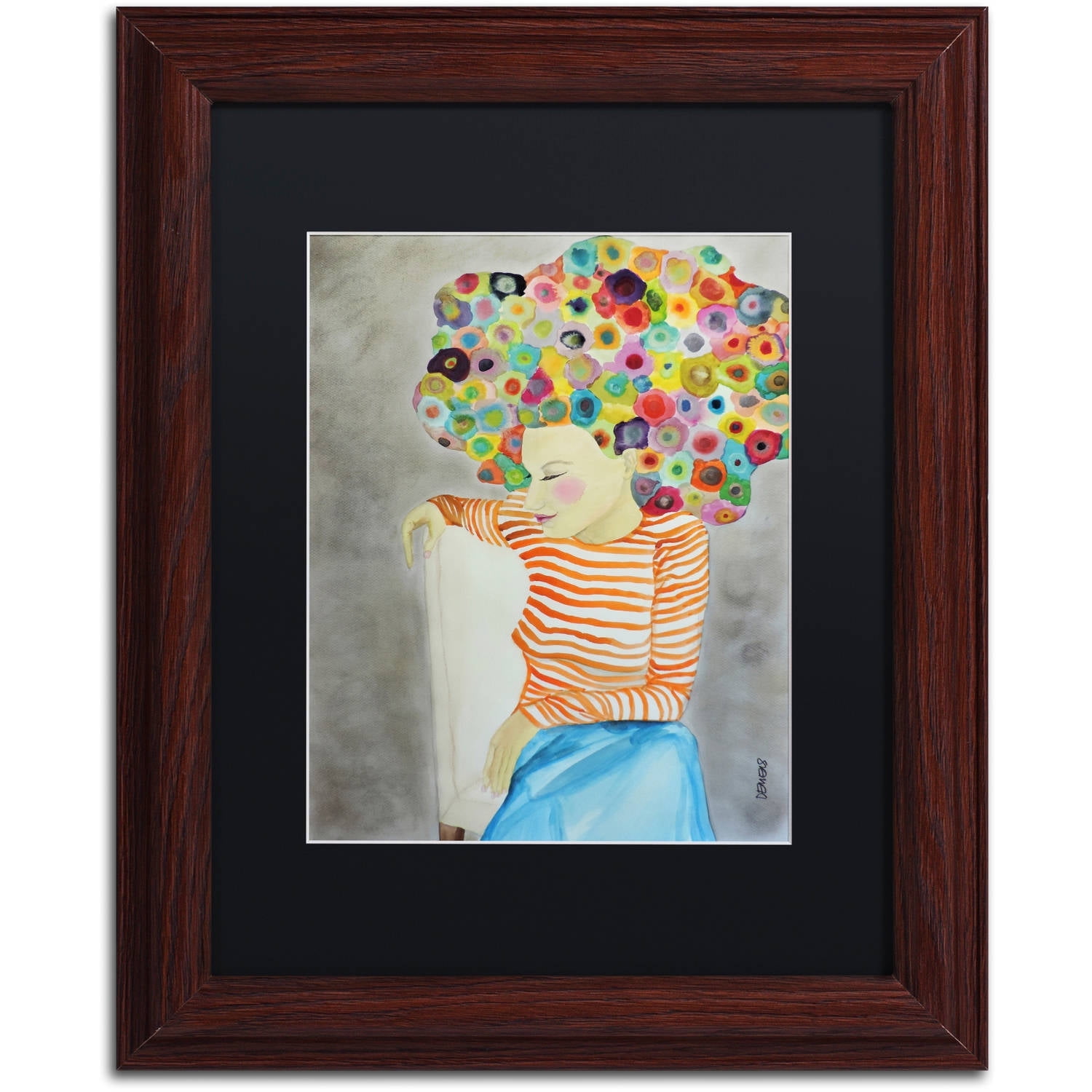 Sylvie Demers 'Marion' Black Matted Framed Art