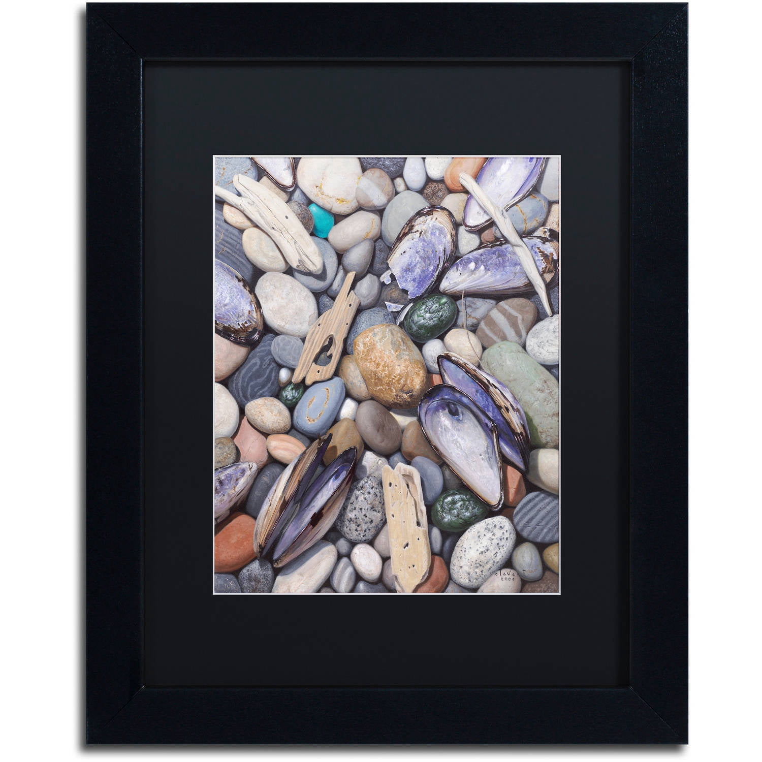 Stephen Stavast 'Treasure at Muscle Beach' Black Matted Framed Art