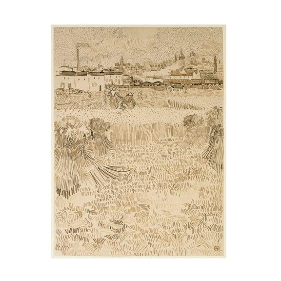 Van Gogh 'A View From The Wheatfields' Canvas Art