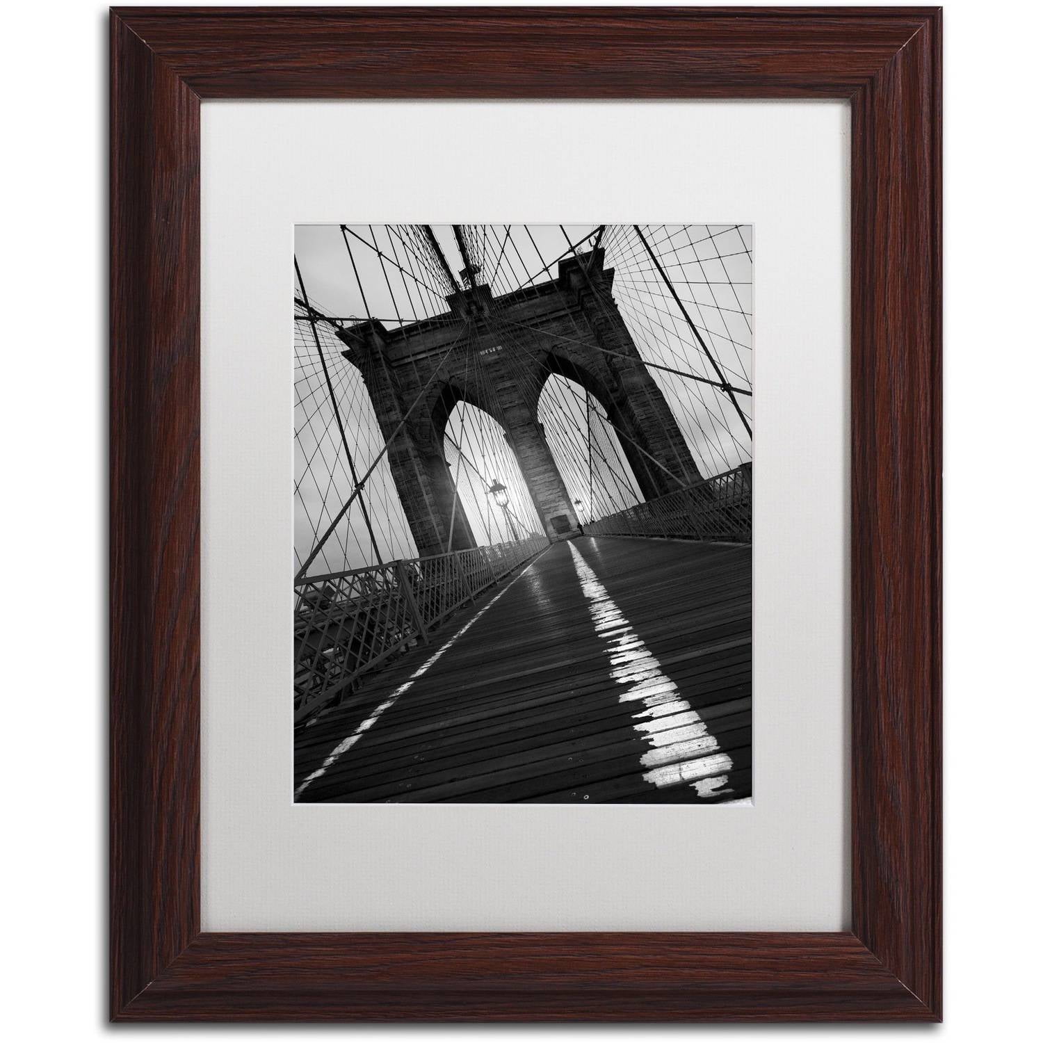 Moises Levy 'Brooklyn Bridge Study I' Matted Framed Art