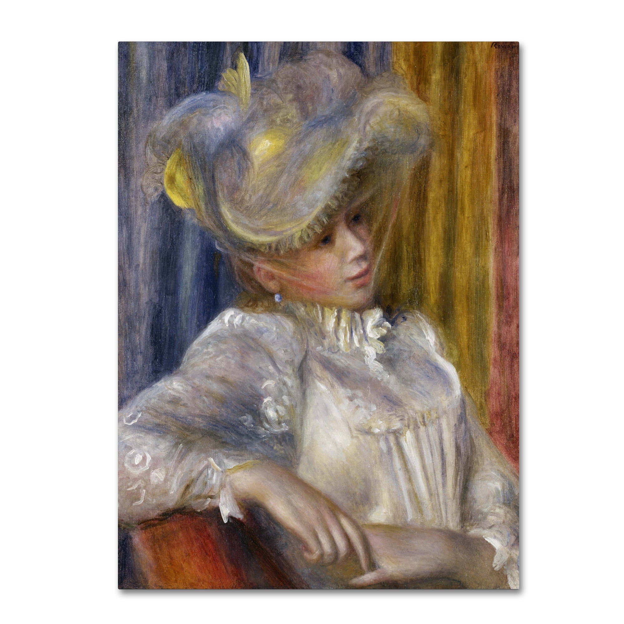 Renoir Woman With A Hat Canvas Print, 15" x 20"