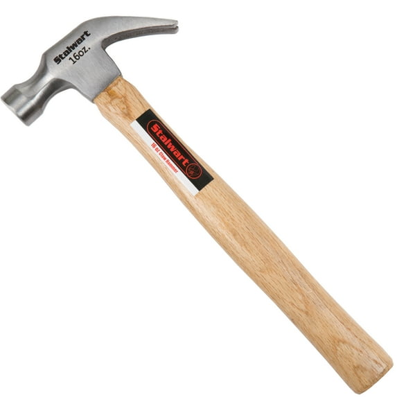 Stalwart 16-Ounce Claw Hammer with Natural Wood Anti-Vibration Handle