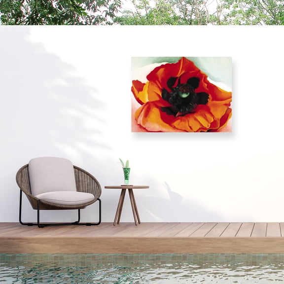 Georgia O'keefe 'Poppy' Outdoor All-Weather Wall Decor