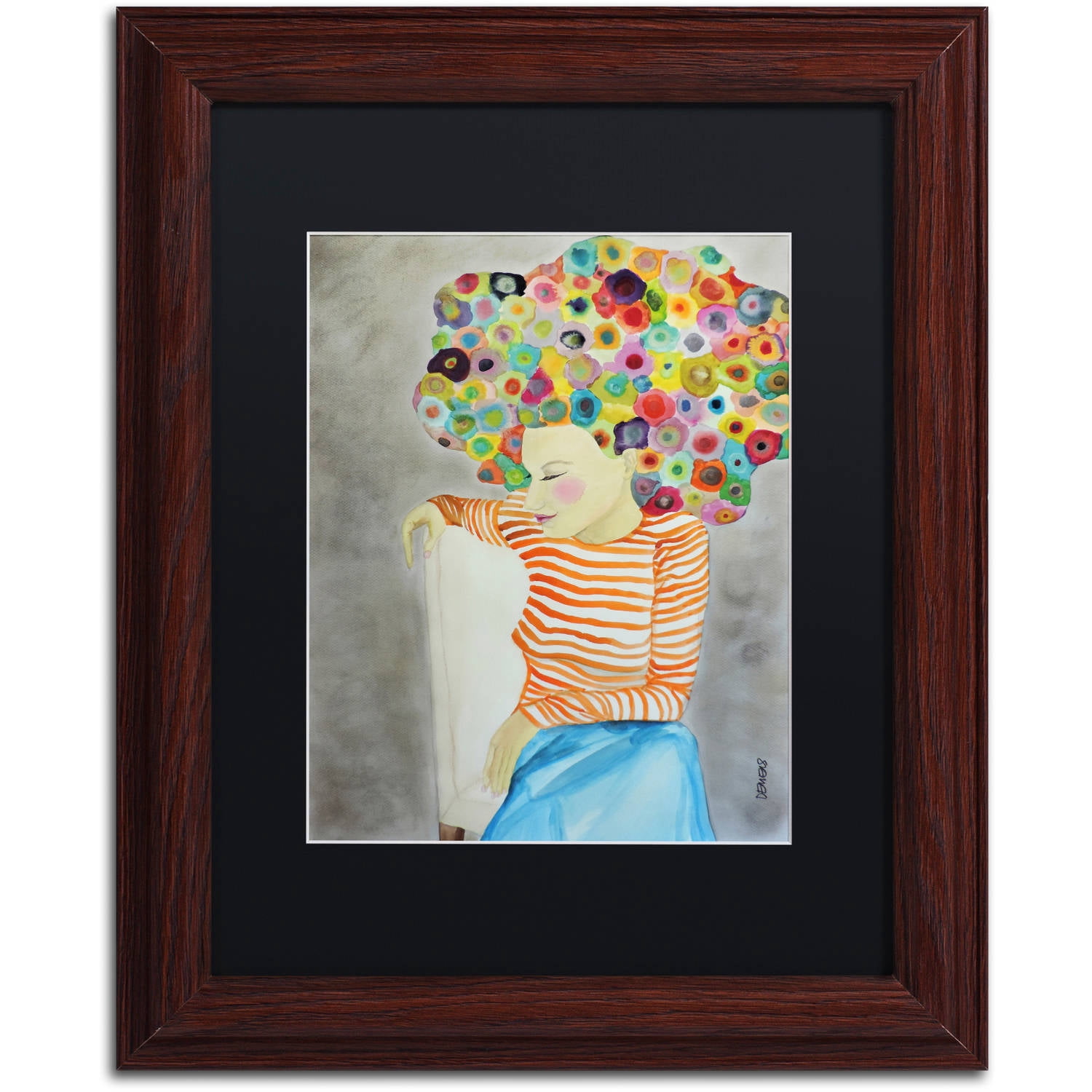 Sylvie Demers 'Marion' Black Matted Framed Art