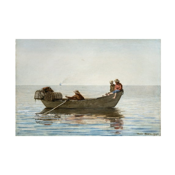 Homer 'Three Boys In A Dory With Lobster Pots' Canvas Art