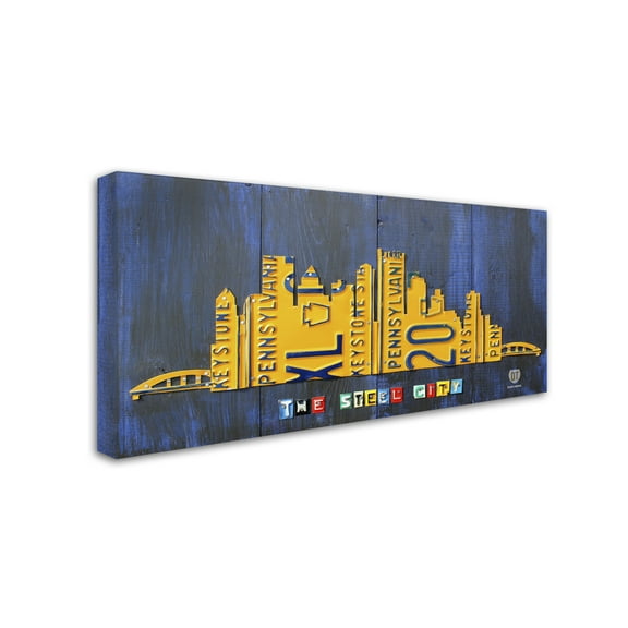Trademark Fine Art Design Turnpike Pittsburgh Skyline Canvas Wall Art - 12x24