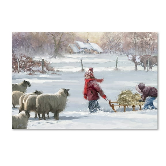 The Macneil Studio 'Feeding Sheep' Canvas Art