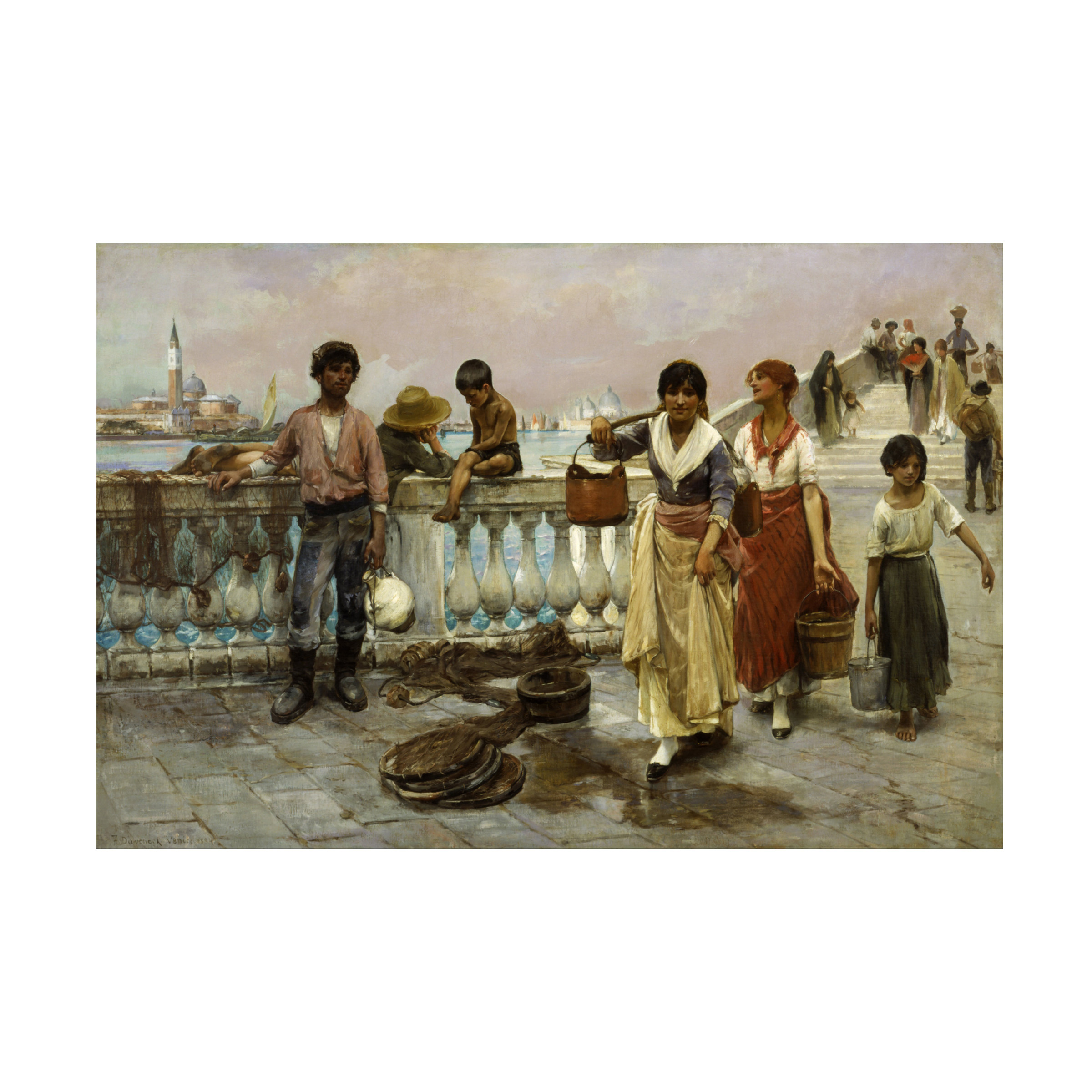 Frank Duveneck 'Water Carriers Venice' Canvas Art