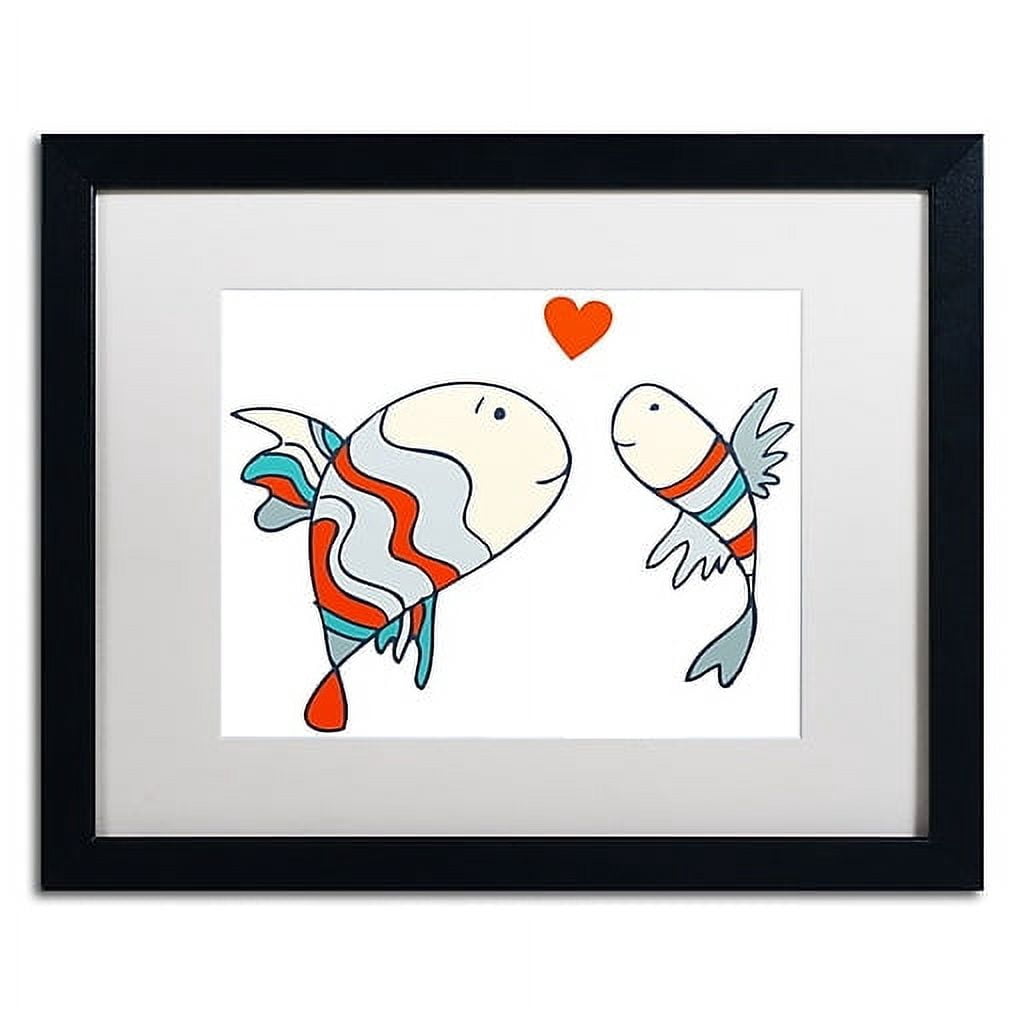 Carla Martell 'Two Little Fish' Matted Framed Art