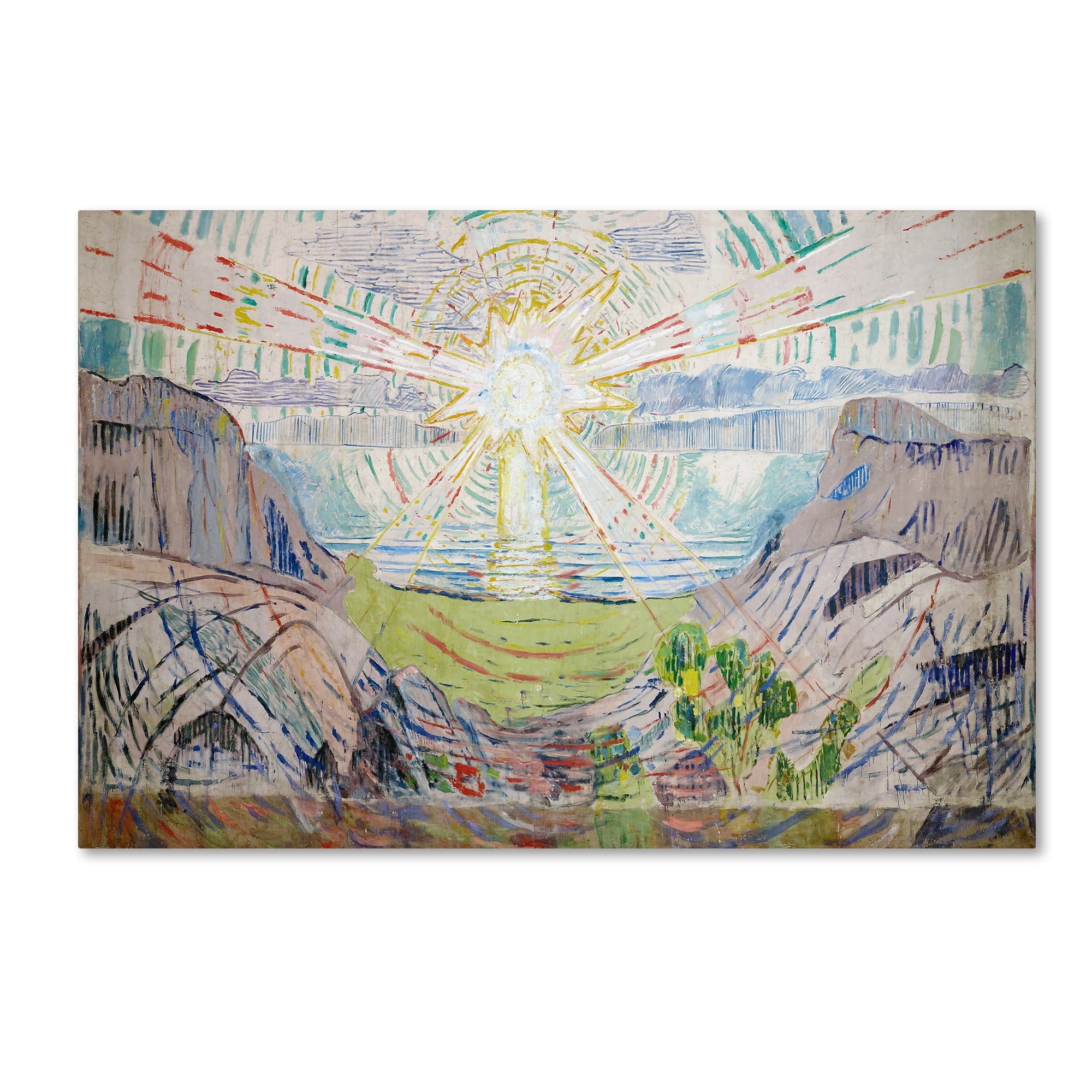 Edvard Munch 'The Sun' Abstract Canvas Art, 27" x 33"