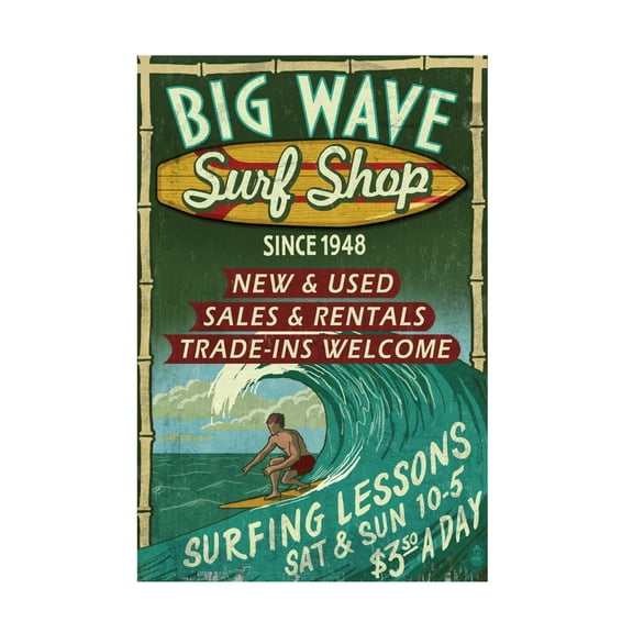 Lantern Press 'Surfing' Canvas Art