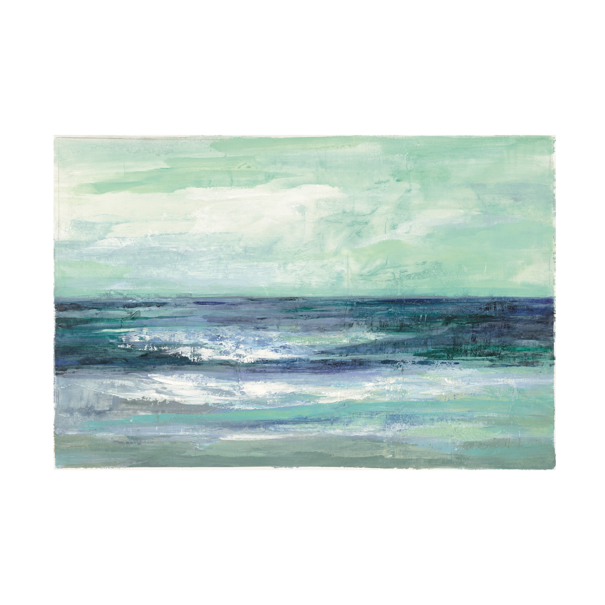 Silvia Vassileva 'Tide Green And Teal' Canvas Art