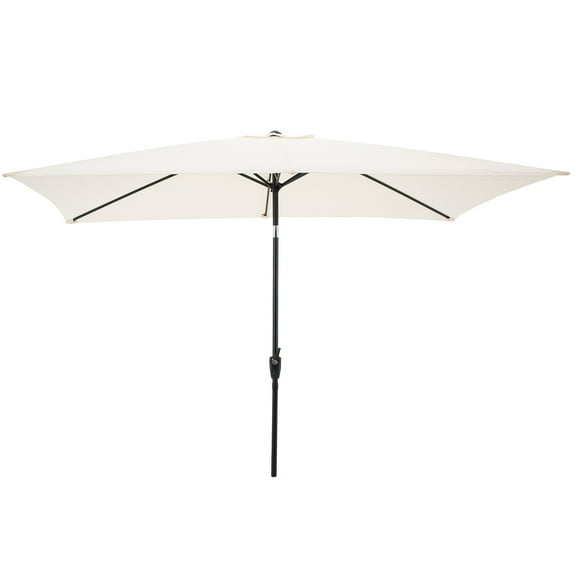 Pure Garden 10’ Rectangular Patio Umbrella with Push Button Tilt, Beige