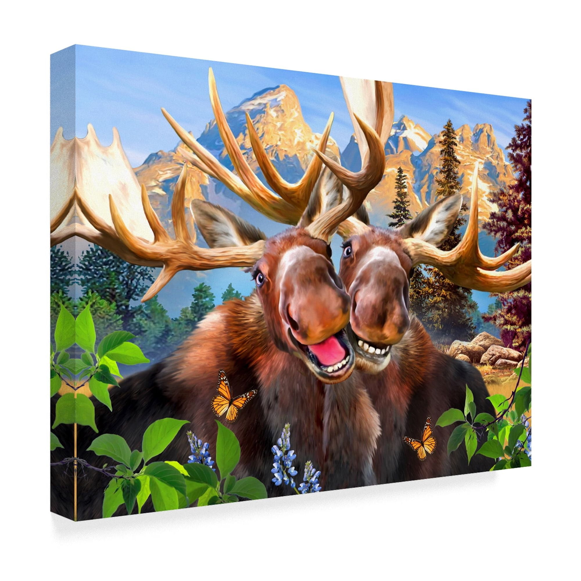Howard Robinson Happy Moose Canvas Art in Vibrant Colors
