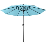 Pure Garden 10FT Patio Umbrella with Auto Tilt and Vented Canopy (Blue)