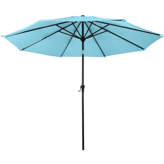 Pure Garden 10FT Patio Umbrella with Auto Tilt and Vented Canopy (Blue)