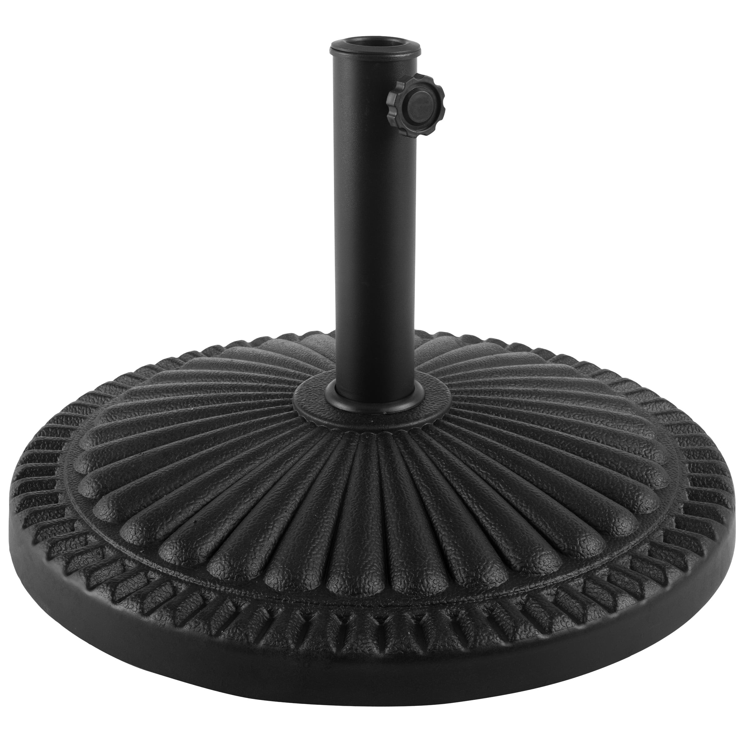 Pure Garden 39lb Resin and Cement Outdoor Patio Umbrella Base, Black