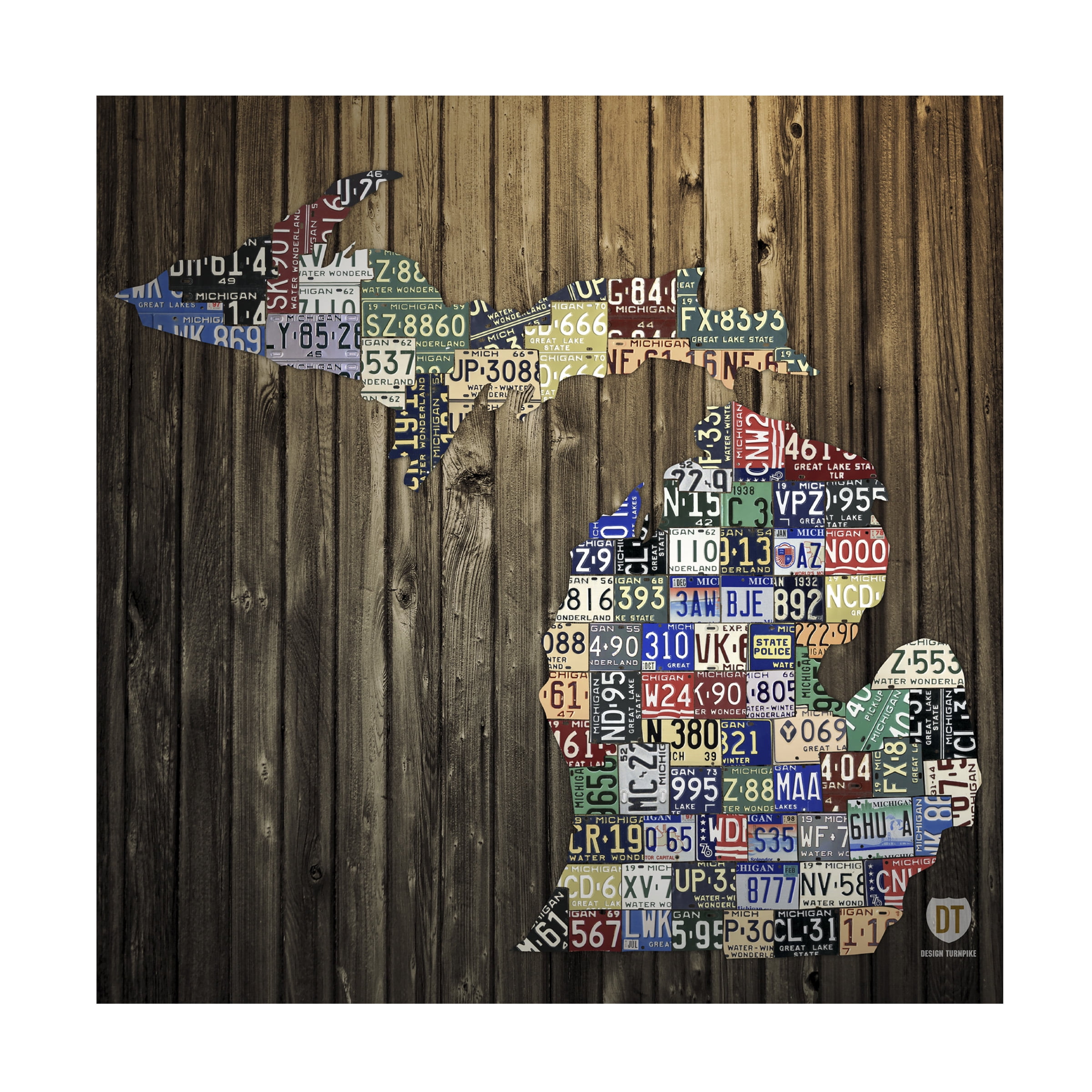 Design Turnpike 'Michigan Counties License Plate' Canvas Art