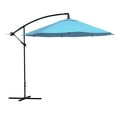 thumbnail image 1 of Pure Garden 10-Foot Offset Patio Umbrella with Crank and Base (Blue), 1 of 8