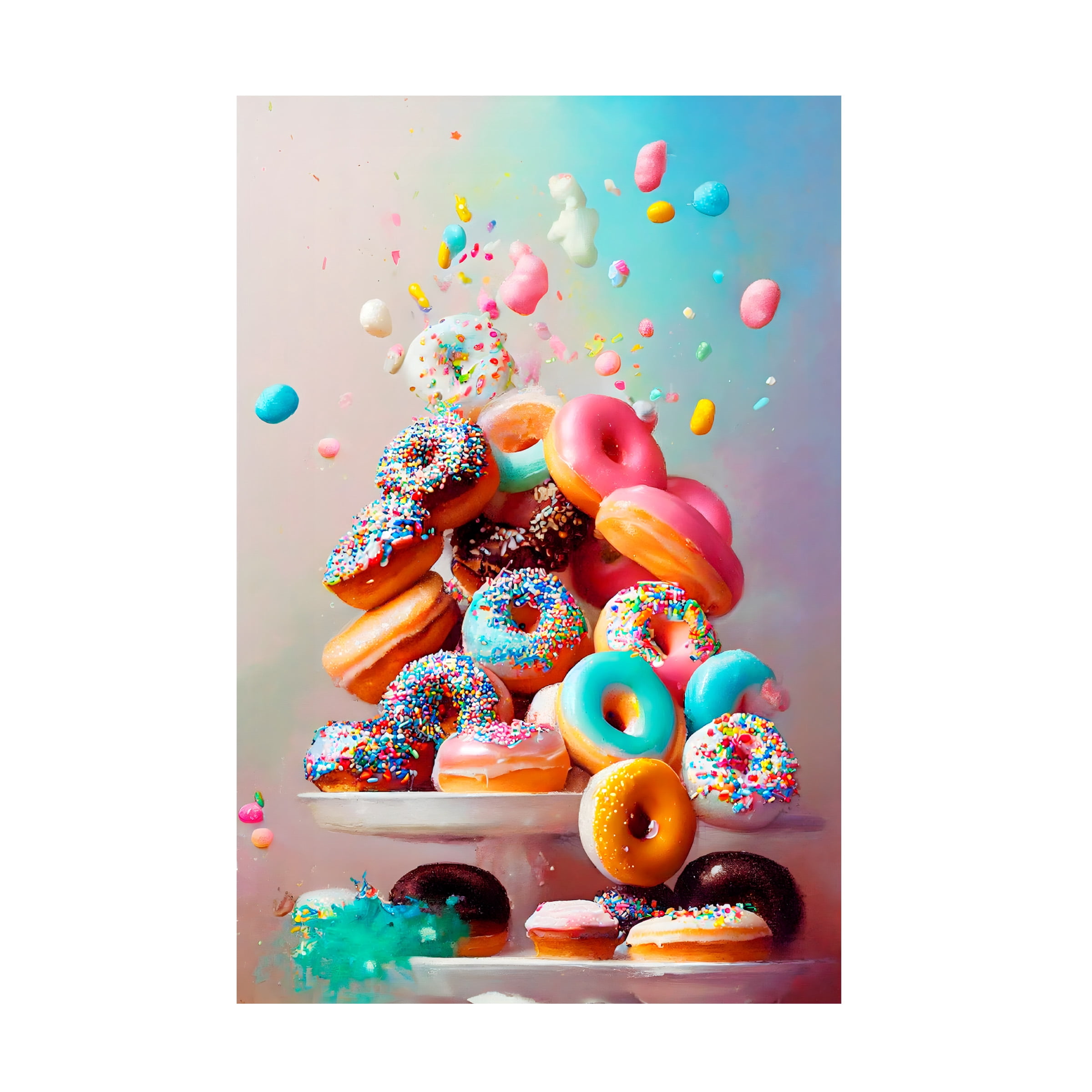Canvas Wall Art - Treechild 'Donuts!' Wall Art for Living Room, Bedroom, or Office Décor by Trademark Fine Art - 30 x 47 Inches - 30x47