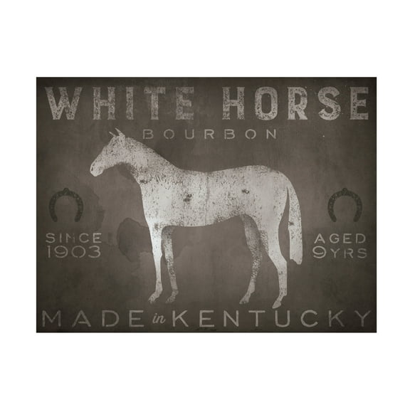 Ryan Fowler 'White Horse With Words' Canvas Art