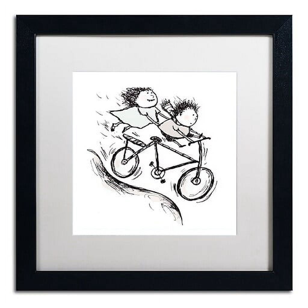 Carla Martell 'Bike Kids' Matted Framed Art