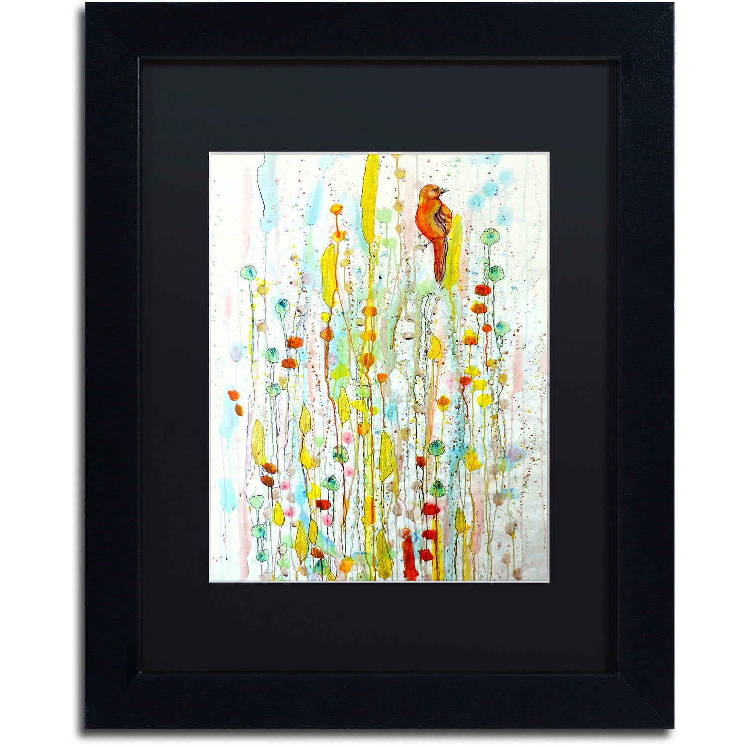 Sylvie Demers 'Pause' Black Matted Framed Art