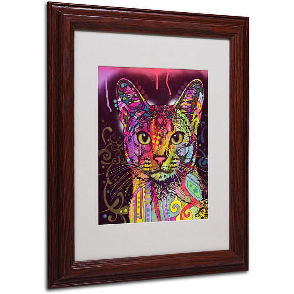 Vibrant Abyssinian Cat Pop Art Canvas with Black Wood Frame