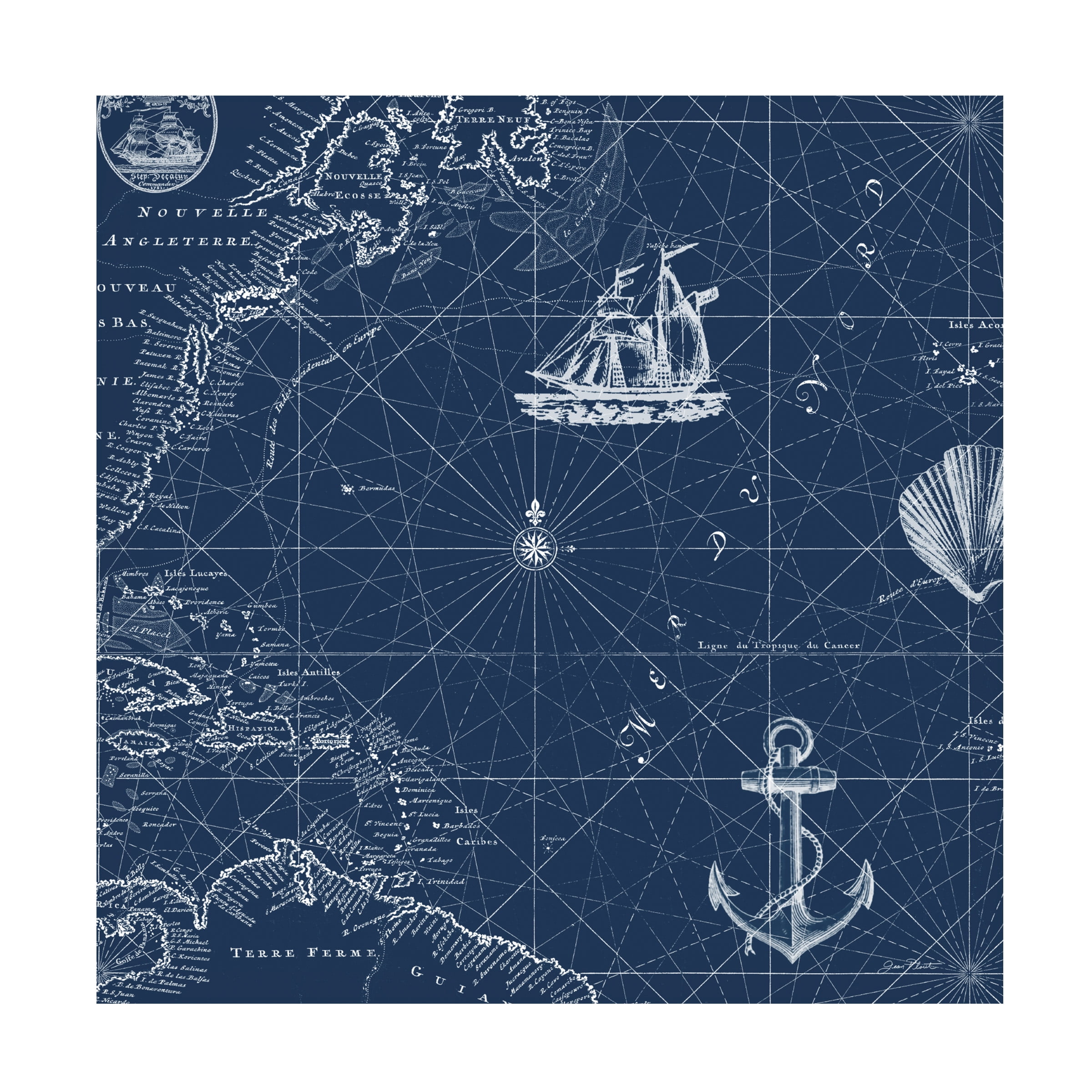 Jean Plout 'Nautical Blues 4' Canvas Art