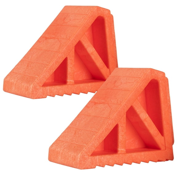 Stalwart Wheel Chocks 2-Pack - Parking Block with 3 Ton Capacity, Orange