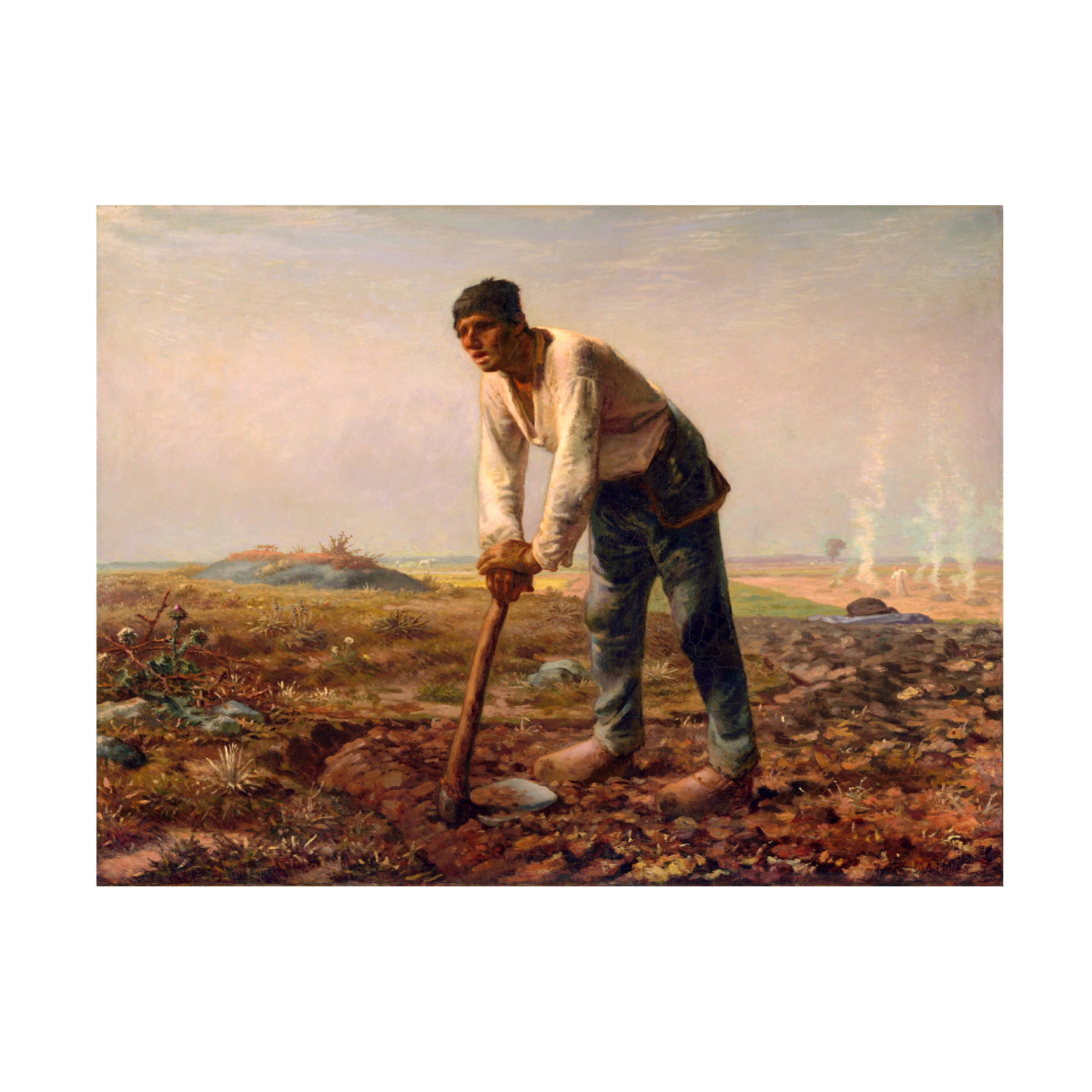 Jean-Francois Millet 'Man with a hoe' Canvas Art