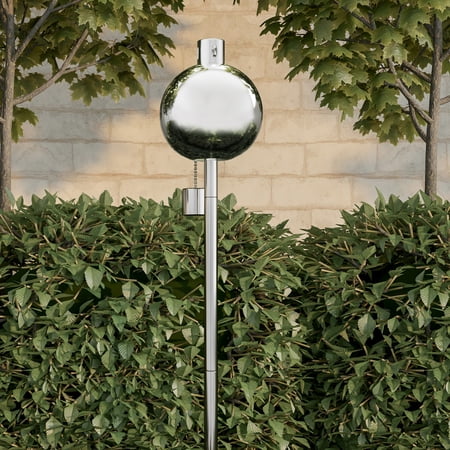 Pure Garden Outdoor Torch Lamp- 45' Patio/Backyard Stainless Steel