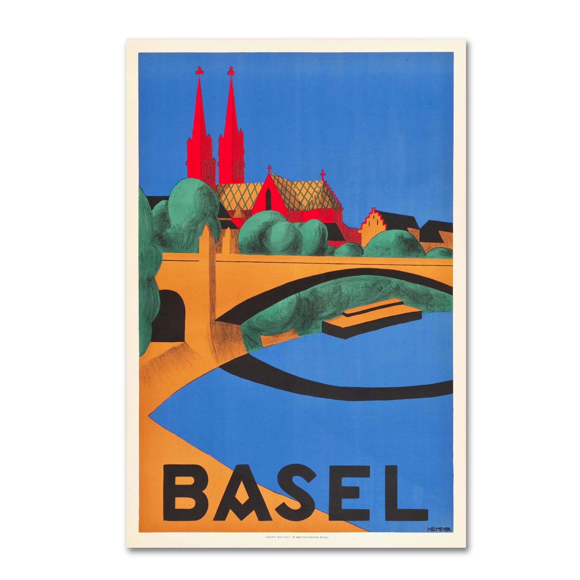 Vintage Apple Collection 'Basel Travel' Canvas Art