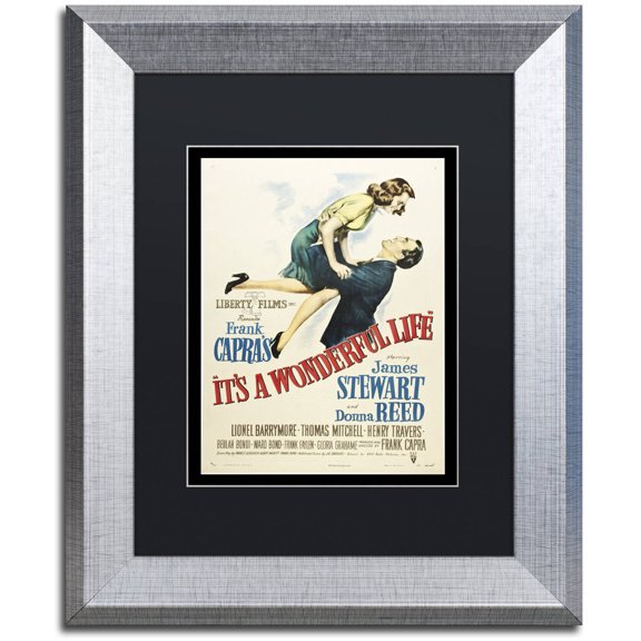 Vintage Apple Collection 'It's a Wonderful Life' Black Matted Framed Art