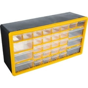Stalwart 30-Drawer Small Part Organizer - Desktop or Wall-Mountable, Yellow