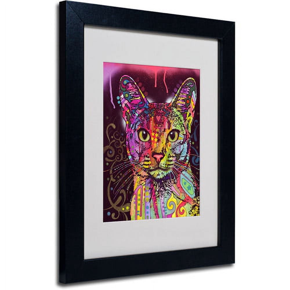 Matted art under acrylic in a black frame