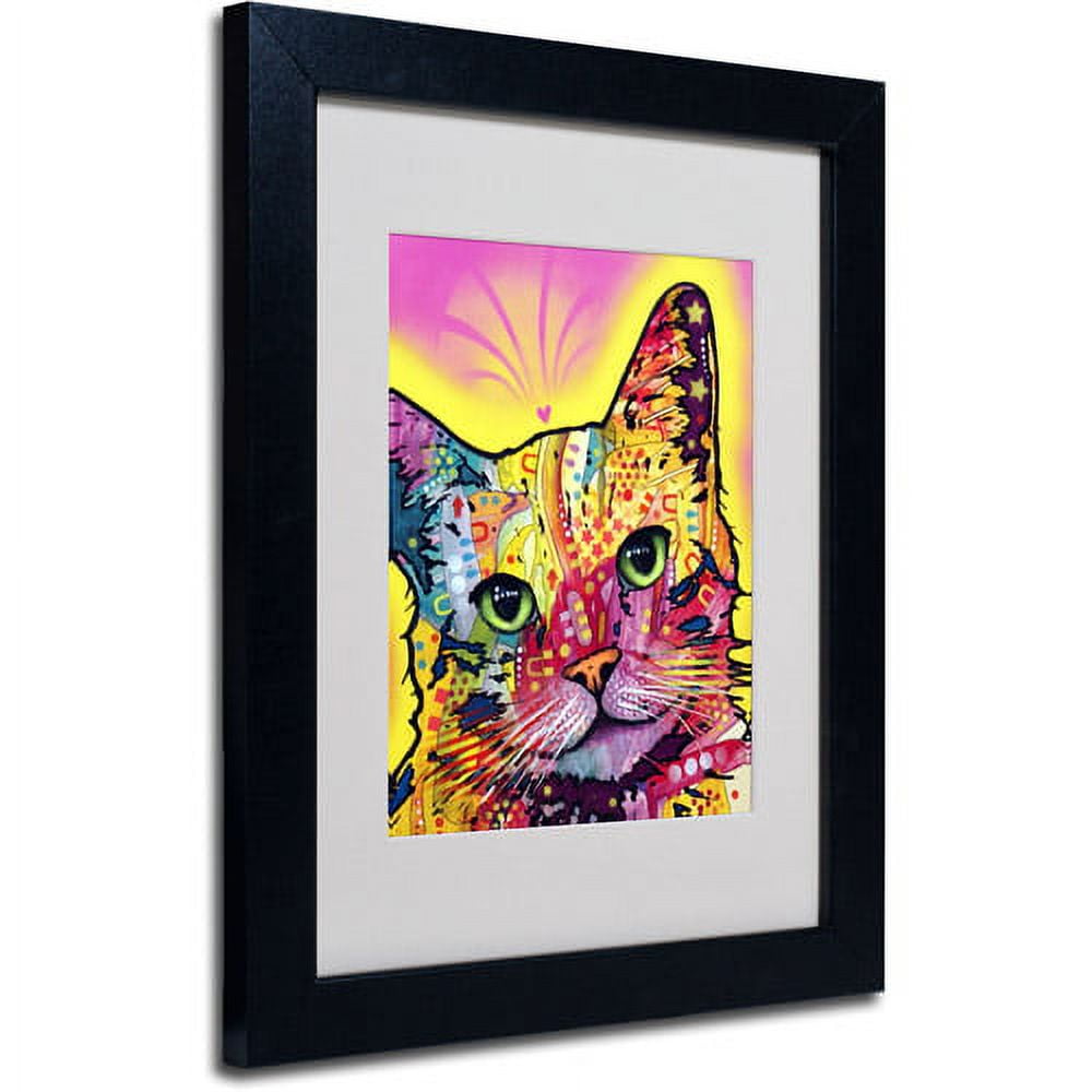 Matted art under acrylic in a black frame