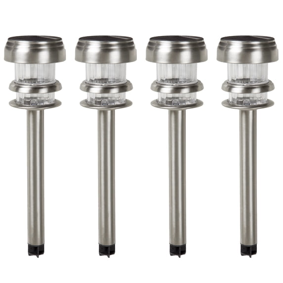 Pure Garden Weather-Resistant LED Outdoor Solar Lights 4-Pack (Silver)