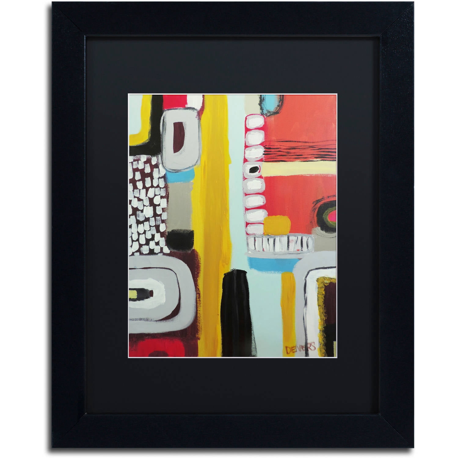 Sylvie Demers 'Chemins' Black Matted Framed Art