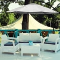 thumbnail image 1 of Pure Garden 10-Foot Offset Patio Umbrella with Crank and Base (Cream), 1 of 5