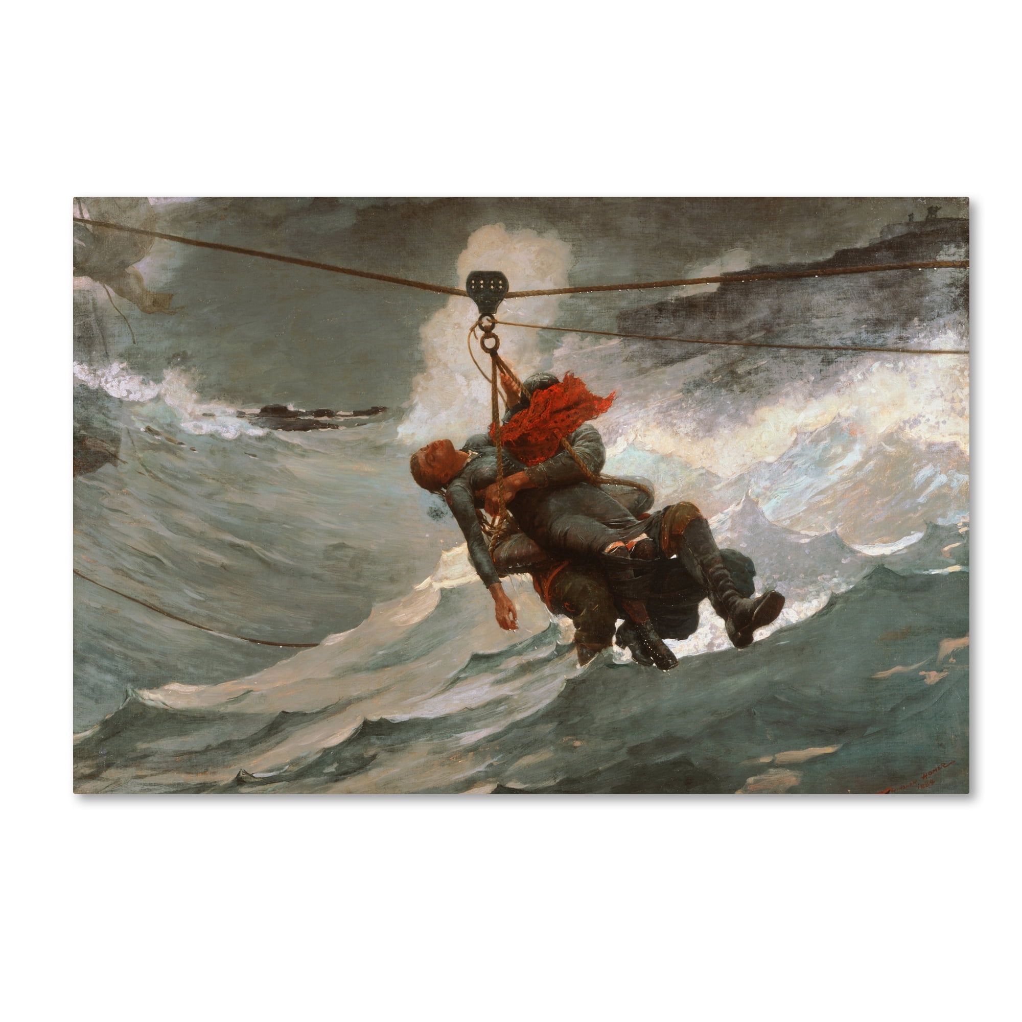 Homer 'The Life Line' Canvas Art